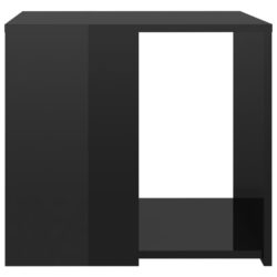 Sidebord høyglans svart 50x50x45 cm sponplate