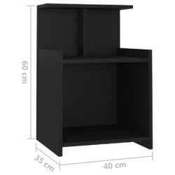 Nattbord 2 stk svart 40x35x60 cm sponplate