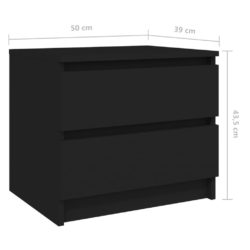 Nattbord 2 stk svart 50x39x43,5 cm sponplate
