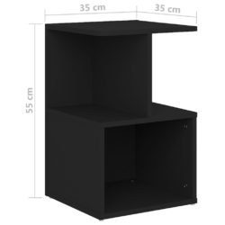 Nattbord svart 35x35x55 cm sponplate