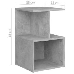 Nattbord betonggrå 35x35x55 cm sponplate