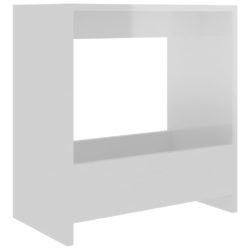 Sidebord høyglans hvit 50x26x50 cm sponplate