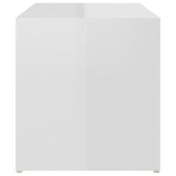Sidebord høyglans hvit 59x36x38 cm sponplate