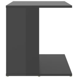 Sidebord høyglans grå 45x45x48 cm sponplate