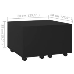 Salongbord svart 60x60x38 cm sponplate