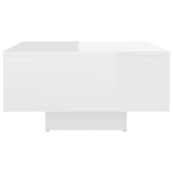 Salongbord høyglans hvit 60x60x31,5 cm sponplate
