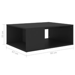 Salongbord svart 90x67x33 cm sponplate
