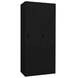 vidaXL Garderobe svart 80x50x180 cm stål