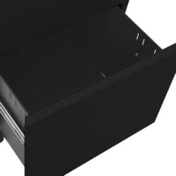 Mobilt arkivskap svart 39x45x60 cm stål