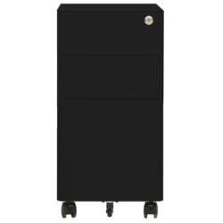 Mobilt arkivskap svart 30x45x59 cm stål