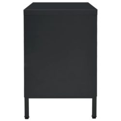 TV-benk svart 105x35x52 cm stål og glass