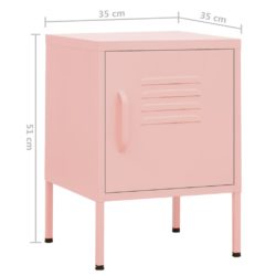 vidaXL Nattbord rosa 35x35x51 cm stål