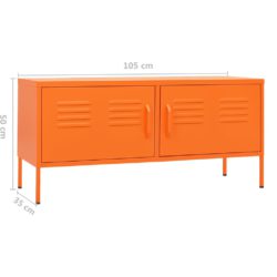 TV-benk oransje 105x35x50 cm stål