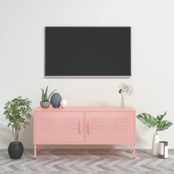 TV-benk rosa 105x35x50 cm stål