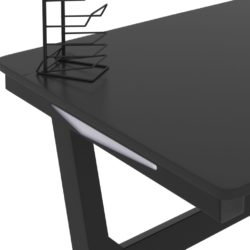 Gamingbord med LED og Z-formede ben svart 110x60x75 cm