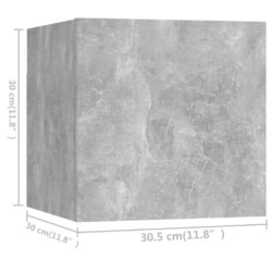 TV-benksett 6 deler betonggrå sponplate