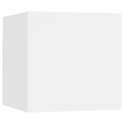 Nattbord høyglans hvit 30,5x30x30 cm sponplate