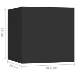 Nattbord svart 30,5x30x30 cm sponplate