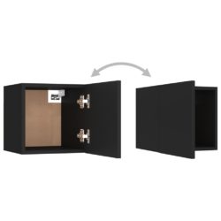 Nattbord 2 stk svart 30,5x30x30 cm sponplate