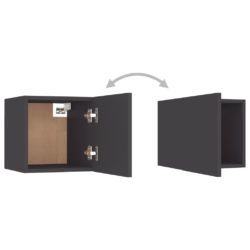 Nattbord høyglans grå 30,5x30x30 cm sponplate