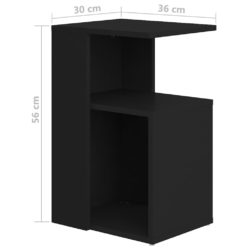 Sidebord svart 36x30x56 cm sponplate