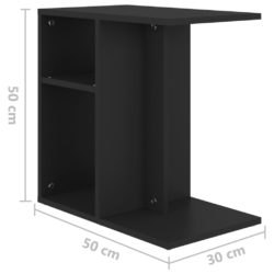 Sidebord svart 50x30x50 cm sponplate