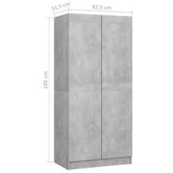 Garderobe betonggrå 82,5×51,5×180 cm sponplate