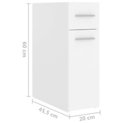 Apotekskap hvit 20×45,5×60 cm sponplater