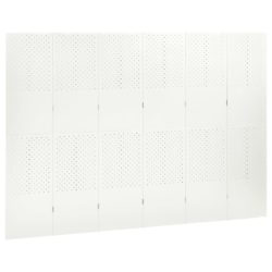 Romdeler med 6 paneler hvit 240×180 cm stål