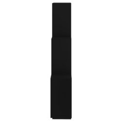 Kubeformet vegghylle svart 78x15x93 cm sponplate