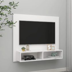 Veggmontert TV-benk hvit 102×23,5×90 cm sponplate