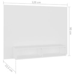 Veggmontert TV-benk hvit 120×23,5×90 cm sponplate