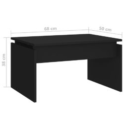 Salongbord svart 68x50x38 cm sponplate