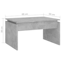 vidaXL Salongbord betonggrå 68x50x38 cm sponplate