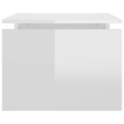 Salongbord høyglans hvit 68x50x38 cm sponplate