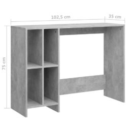 Laptopbord betonggrå 102,5x35x75 cm sponplater