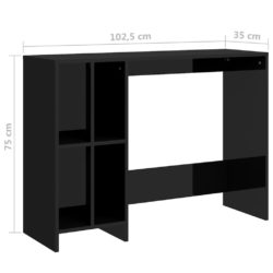 Laptopbord høyglans svart 102,5x35x75 cm sponplater