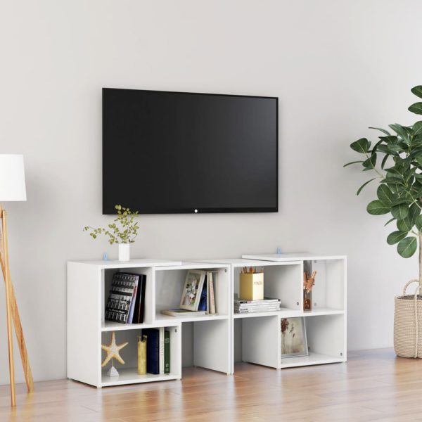 vidaXL TV-benk høyglans hvit 104x30x52 cm sponplate