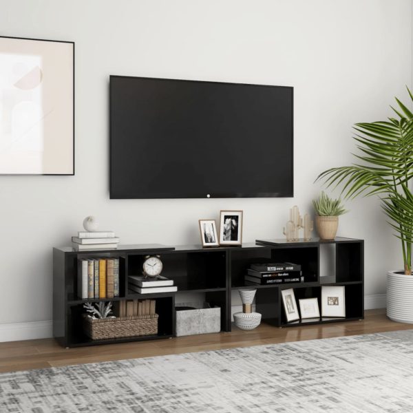 TV-benk høyglans svart 149x30x52 cm sponplate
