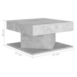 Salongbord betonggrå 57x57x30 cm sponplate