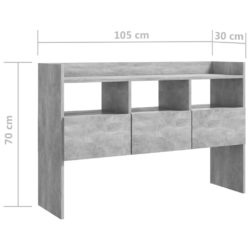 Skjenk betonggrå 105x30x70 cm sponplate