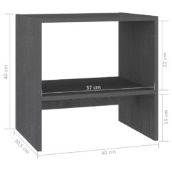 Nattbord 2 stk grå 40×30,5×40 cm heltre furu