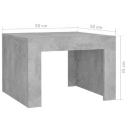 Salongbord betonggrå 50x50x35 cm sponplate