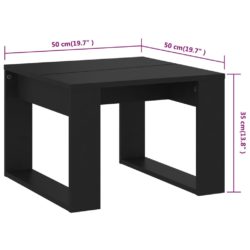 Sidebord svart 50x50x35 cm sponplate