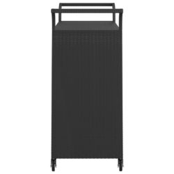 Serveringsvogn med skuff svart 100x45x97 cm polyrotting