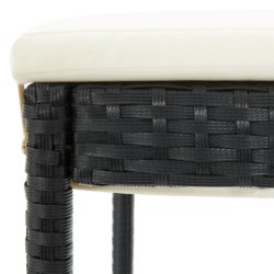 Utendørs barstoler med puter 2 stk svart polyrotting