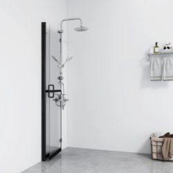 Sammenleggbar dusjvegg med klart ESG-glass 100×190 cm