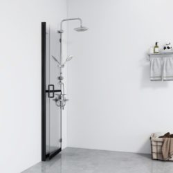 Sammenleggbar dusjvegg med klart ESG-glass 110×190 cm