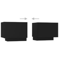 TV-benk med LED-lys svart 180x35x40 cm