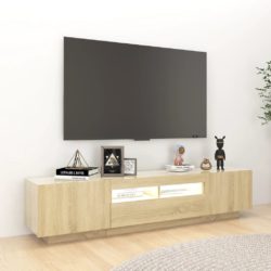 TV-benk med LED-lys sonoma eik 180x35x40 cm